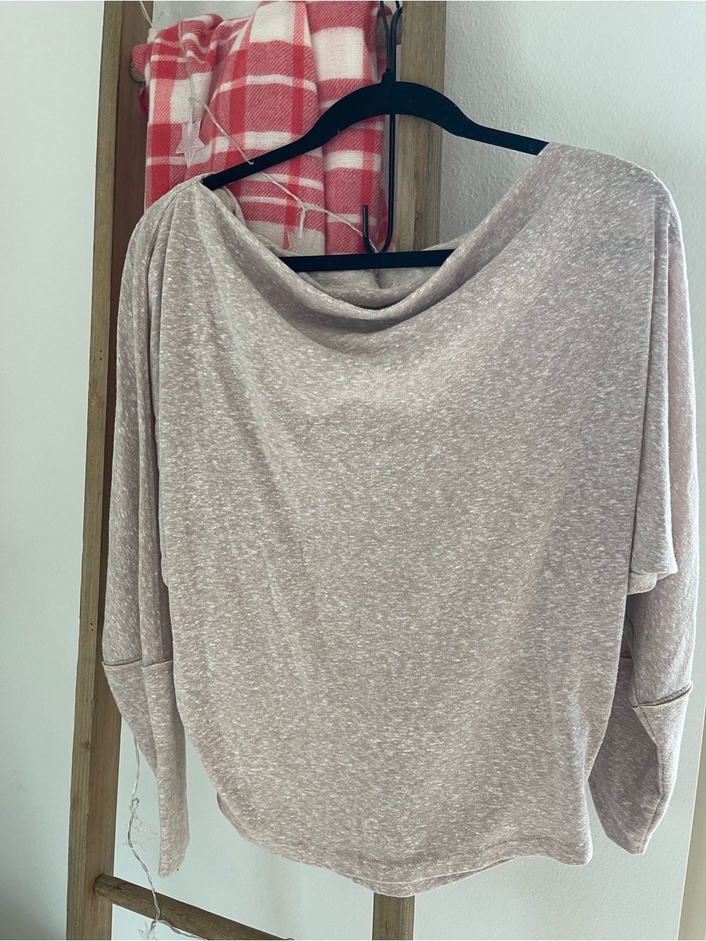 Free People mauve pink off the shoulder long sleeve top